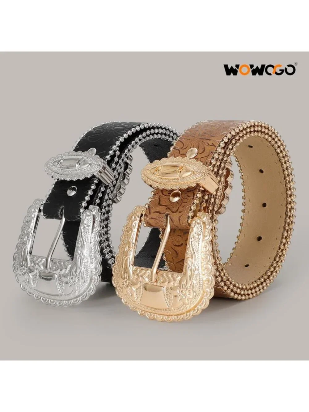Floral Print Western Leather Belt for Women | Vintage Cowgirl Style for Jeans